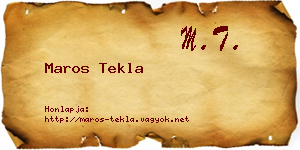 Maros Tekla névjegykártya
